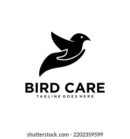 Vector de diseño de logotipo de cuidado de aves