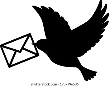 Bird carrying a letter icon