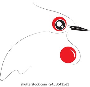 Bird Cartoon. Black Funny Cute cartoon character. Baby collection. Happy Halloween card. Flat design. White background. Vector