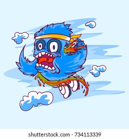 Bird cartoon character vector for t shirt design