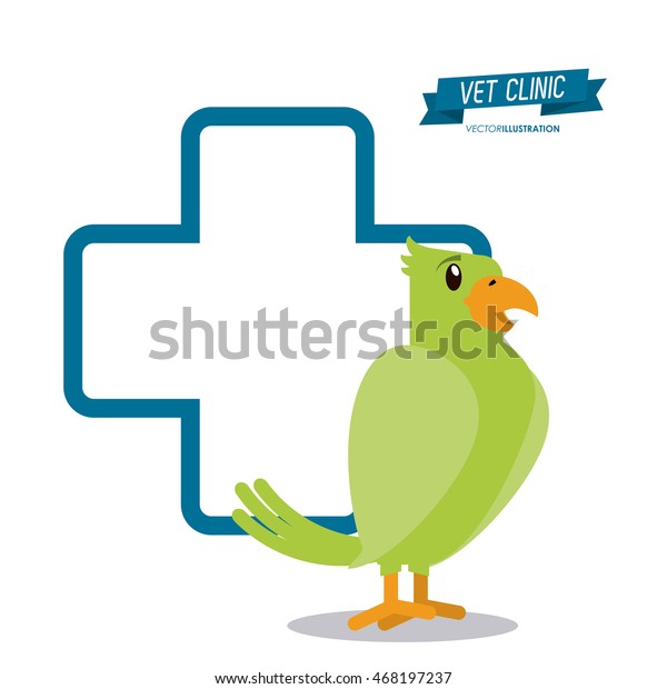 Bird Cartoon Cross Shape Veterinarian Pet Stock Vector Royalty Free 468197237