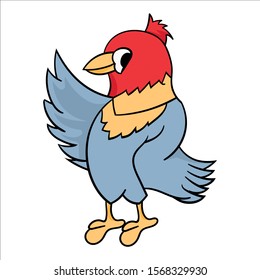 Bird cartoon drawing vector illustration