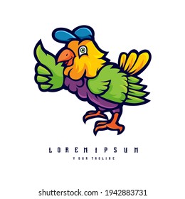 Bird cartoon logo mascot design illustration