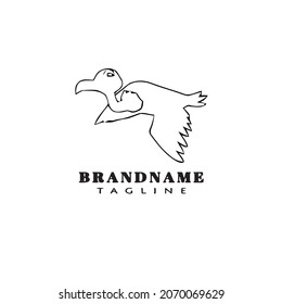 bird cartoon logo template icon design black modern isolated vector illustration