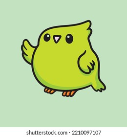 Diseño de vectores de mascota de caricatura de pájaro Margen plano de sonrisa