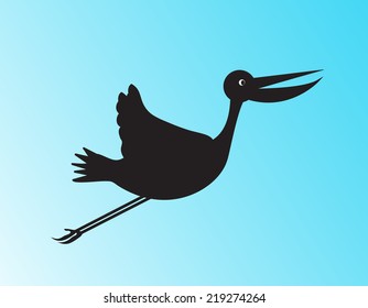 bird cartoon on blue background