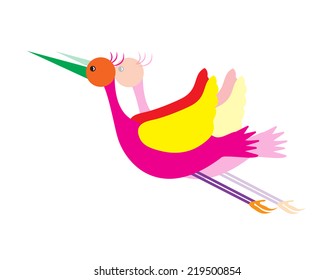 bird cartoon on white background