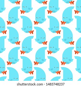 Bird cartoon pattern seamless. Birdie background. Baby cloth texture. vector ornament
