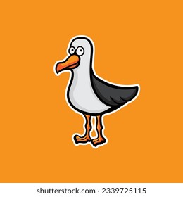 Vogelkarikaturenaufkleber, Vektorgrafik