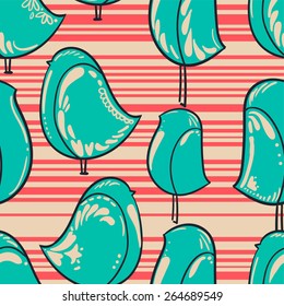 bird cartoon. strips vector illustration seamless. Wallpaper bird. fashion textiles