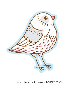 Bird. Cartoon style animals. Vector isolated object. Cartoon character.