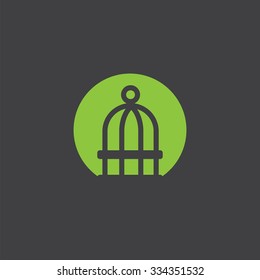 bird cell cut identity template icon design element