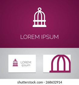 bird cell logo template icon design elements with business card  