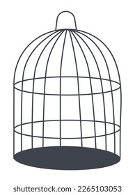 Ilustración vectorial de células de aves. С edad para el vector de ilustración de loro. Icono de jaula de pájaro dibujado a mano en vector. 