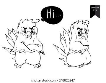 bird character black white