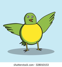 Bird character cartoon kid style