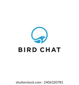 Bird chat logo design vector illustration