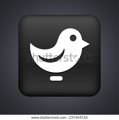 Bird Chat on Black Square Button