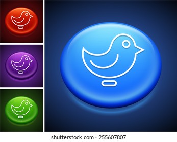 Bird Chat on Blue Round Buttons