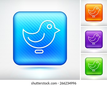 Bird Chat on Multi Color Square Buttons