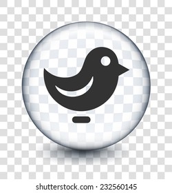 Bird Chat on Transparent Round Button