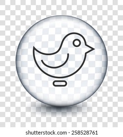 Bird Chat on Transparent Round Buttons