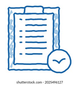 Bird Check List For Watching sketch icon vector. Hand drawn blue doodle line art Paper Page On Clipboard With Task For Watching Bird sign. isolated symbol illustration