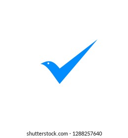 bird check mark logo vector icon