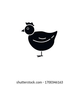 Bird chicken easter black icon