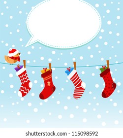 Bird With Christmas Socks