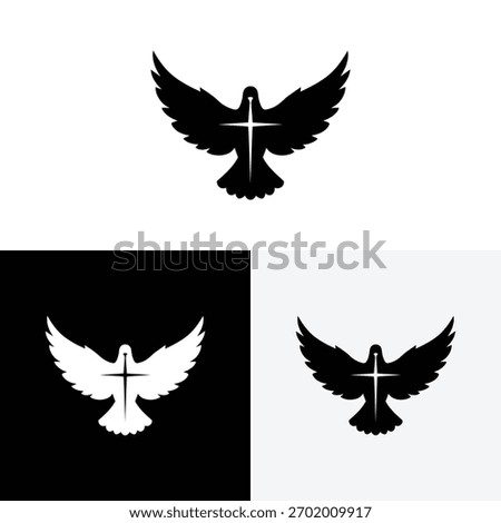 bird with church logo vector icon illustration