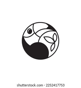 diseño de círculo de aves ilustración de vector decoración de pin