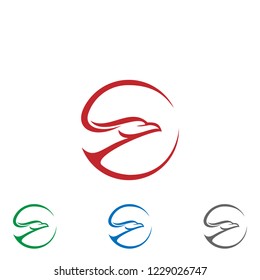 Bird in circle .Falcon Hawk bird stylish Logotype concept icon Luxury emblem concept icon.