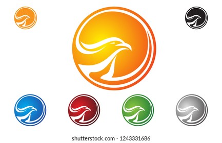 Bird in circle .Falcon Hawk bird stylish Logotype concept icon Luxury emblem concept icon.