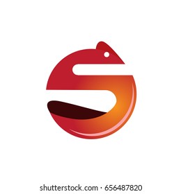 bird circle letter S icon logo template