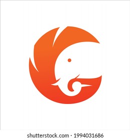 patrón de diseño de vectores elefante formado para el logotipo de círculo de aves