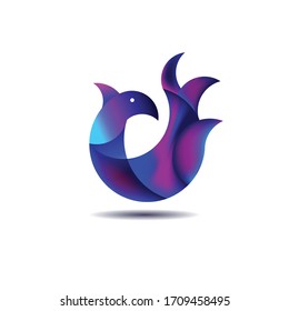 Bird in circle logo vector. Falcon Hawk bird stylish Logotype concept icon Luxury emblem concept icon