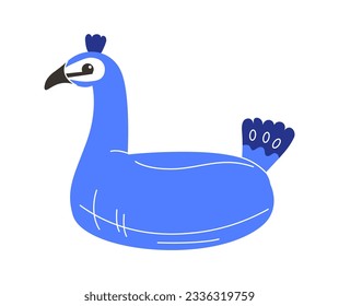 Bird circle for pool concept. Summer holidays and vacations. Lifebuoy for kids leisure at hot weather. Template, layout and mock up. Cartoon flat vector illustration isolated on white background