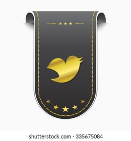 Bird Circular Golden Vector Icon Design