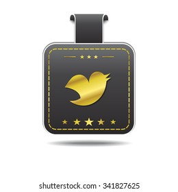 Bird Circular Golden Vector Icon Design