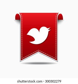 Bird Circular Red Vector Icon Design