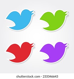 Bird Circular Vector Icon Set Button