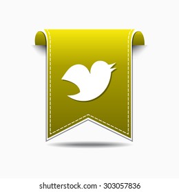 Bird Circular Yellow Vector Icon Design