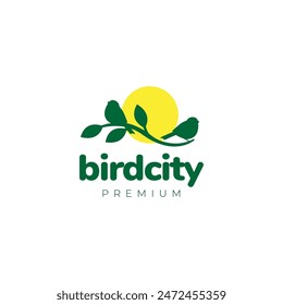 bird city bird song modern logo design vector