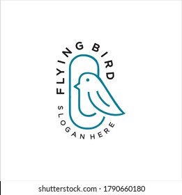 Bird Clip Logo Idea Icon Design Stock Vector. Animal Paper Clips Logo Design Template. Monogram Bird Logo Line Outline clip 