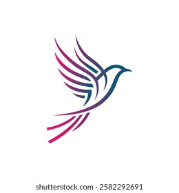 bird clipart, abstract bird logo design element icon