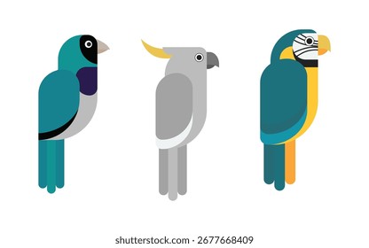 Clipart de pájaros Set Ilustración vectorial