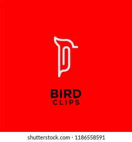 bird clips logo idea icon design vector
