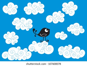 a bird in the clouds