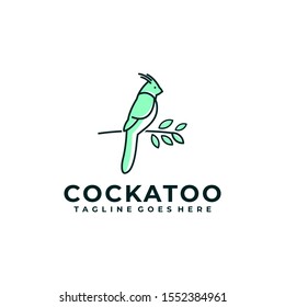 Bird Cockatoo With Leaf Colorful Designs Concept illustration Vector Template, Suitable for Creative Industry, Multimedia, entertainment, Educations, Shop, and any related business